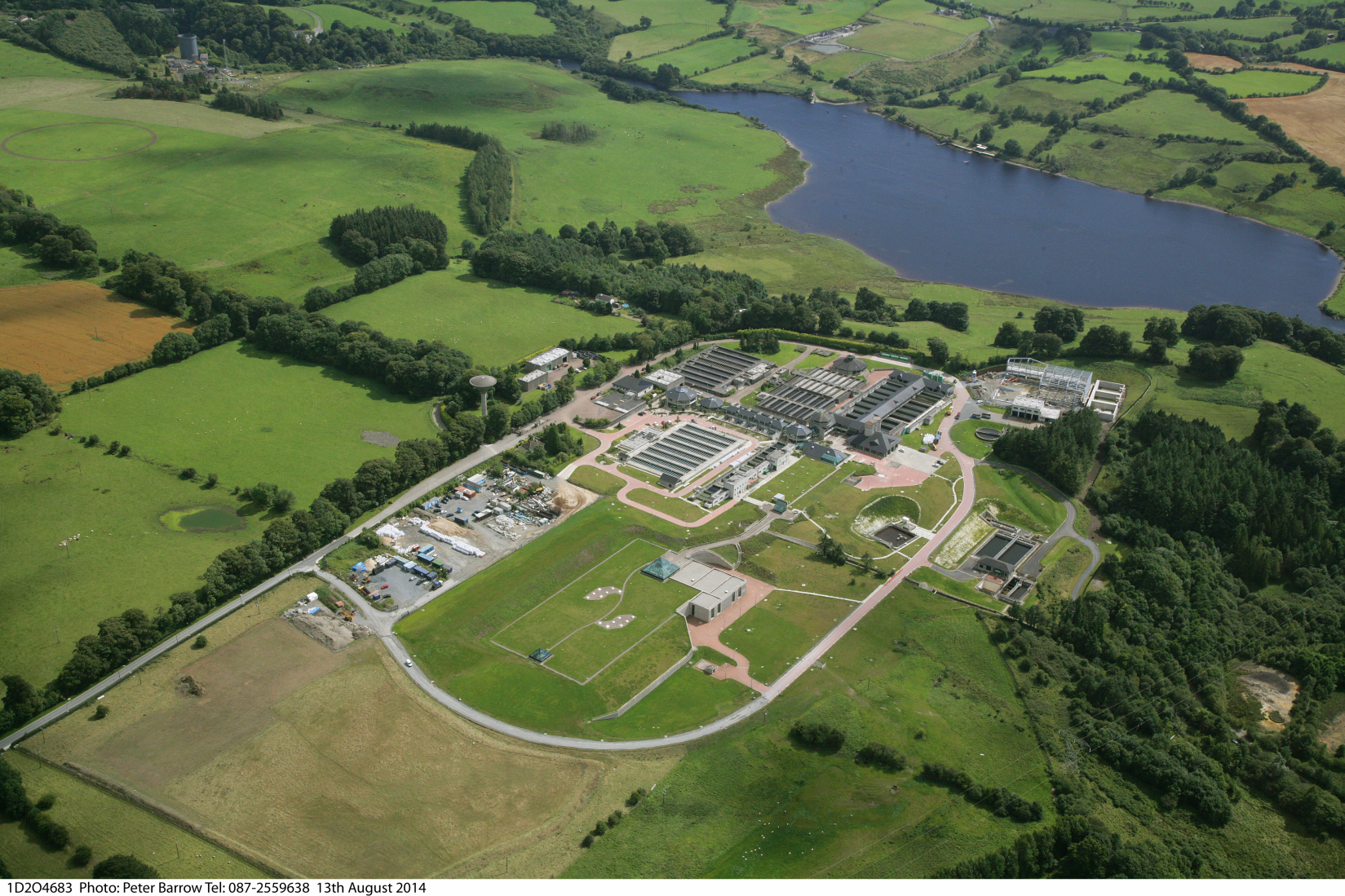Aerial photo of Ballymore Eustace Water Treatment Plant