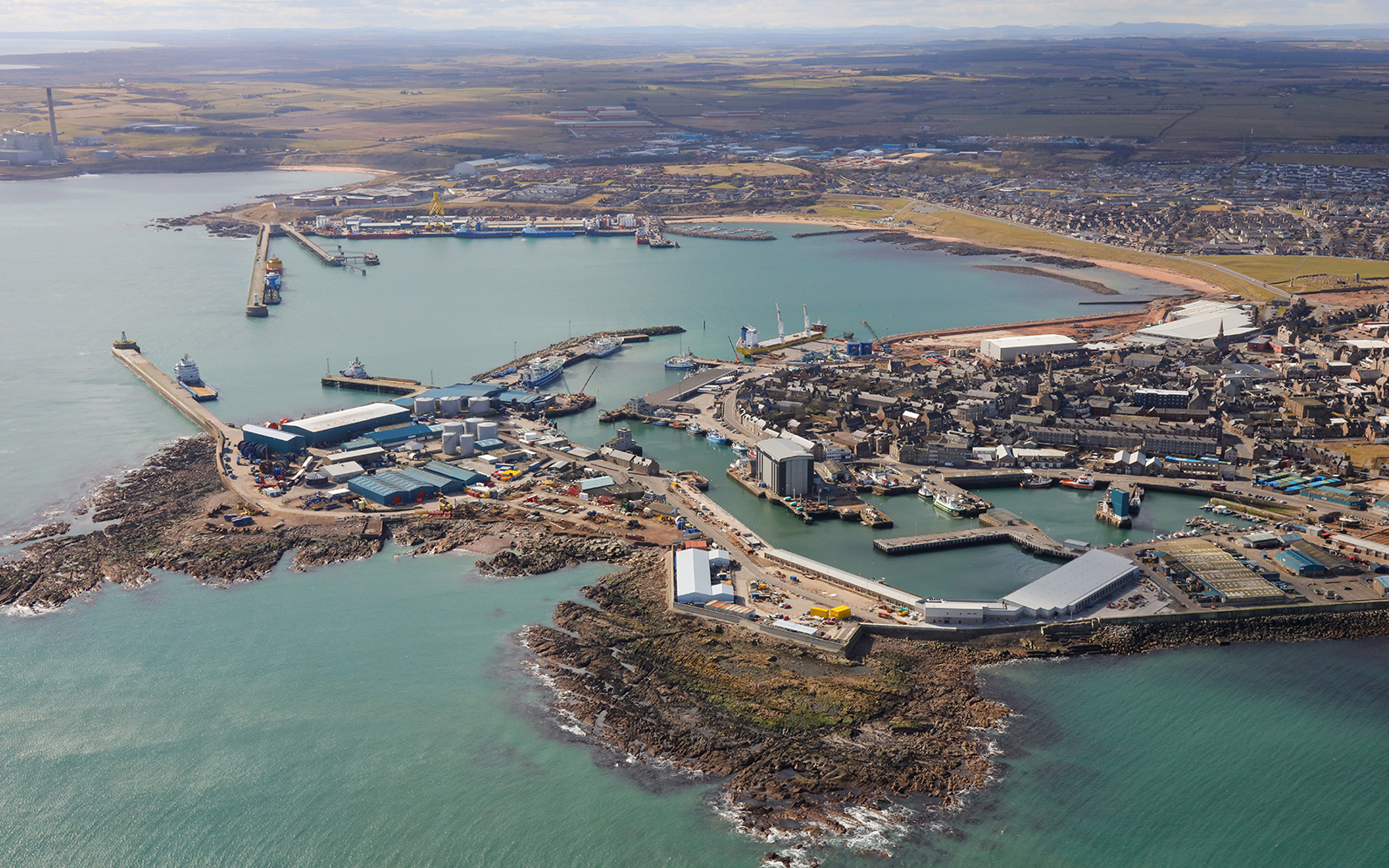 Aerial photo of Peterhead Harbour