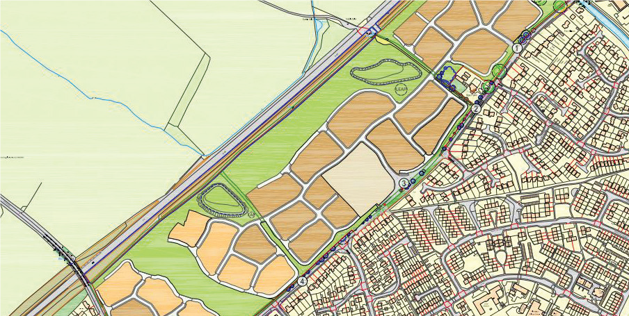 A birds eye view of a planning permission map. 