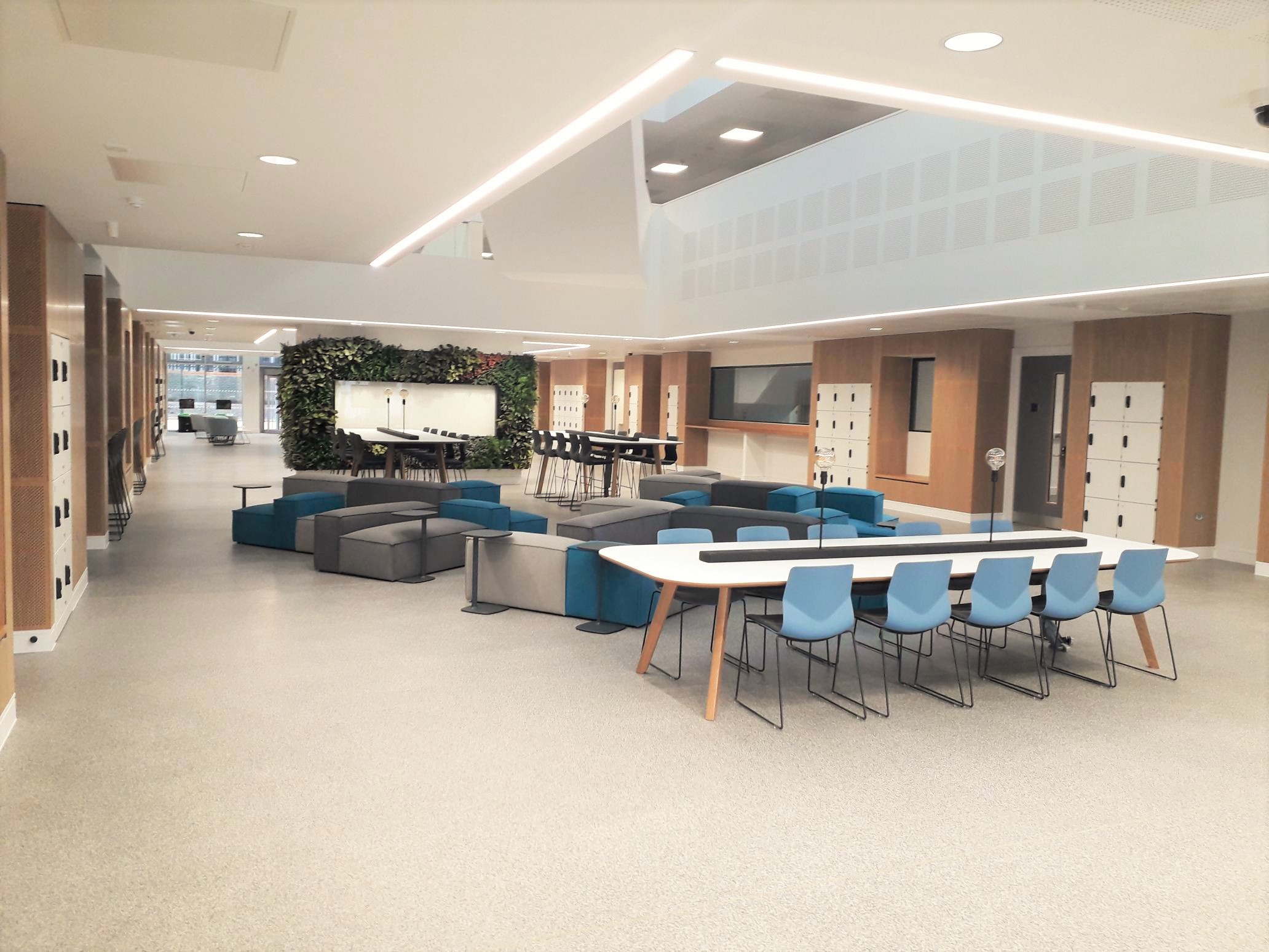 Interior design of a study area in the Beatrice Shilling Building