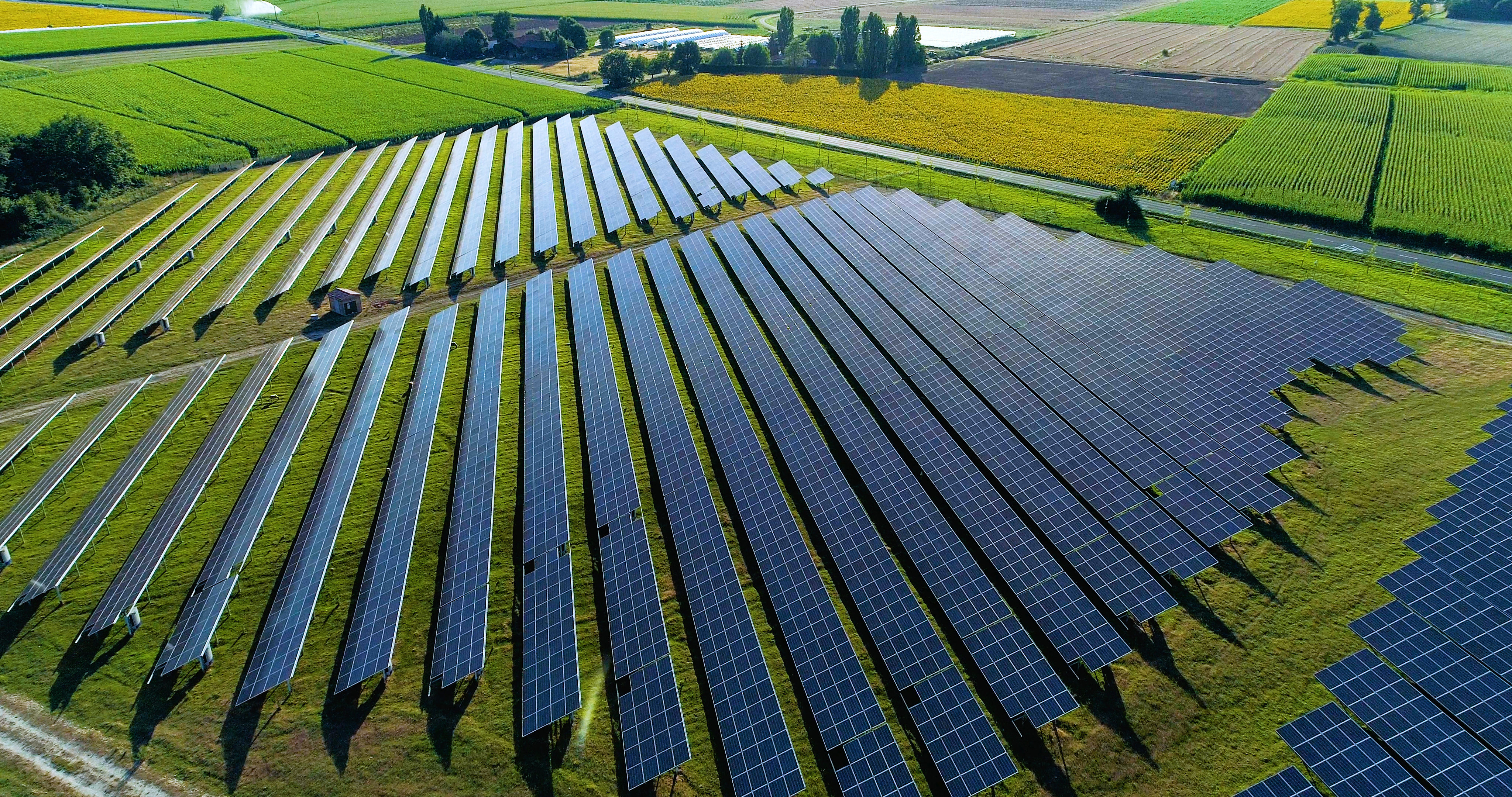 Aerial view of solar farm