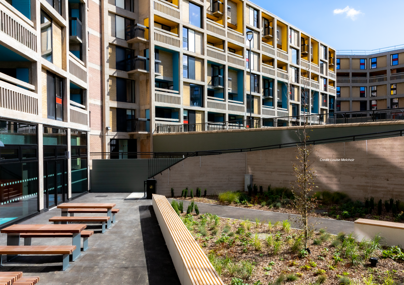 A redeveloped and retrofitted housing estate in Park Hill called Béton House