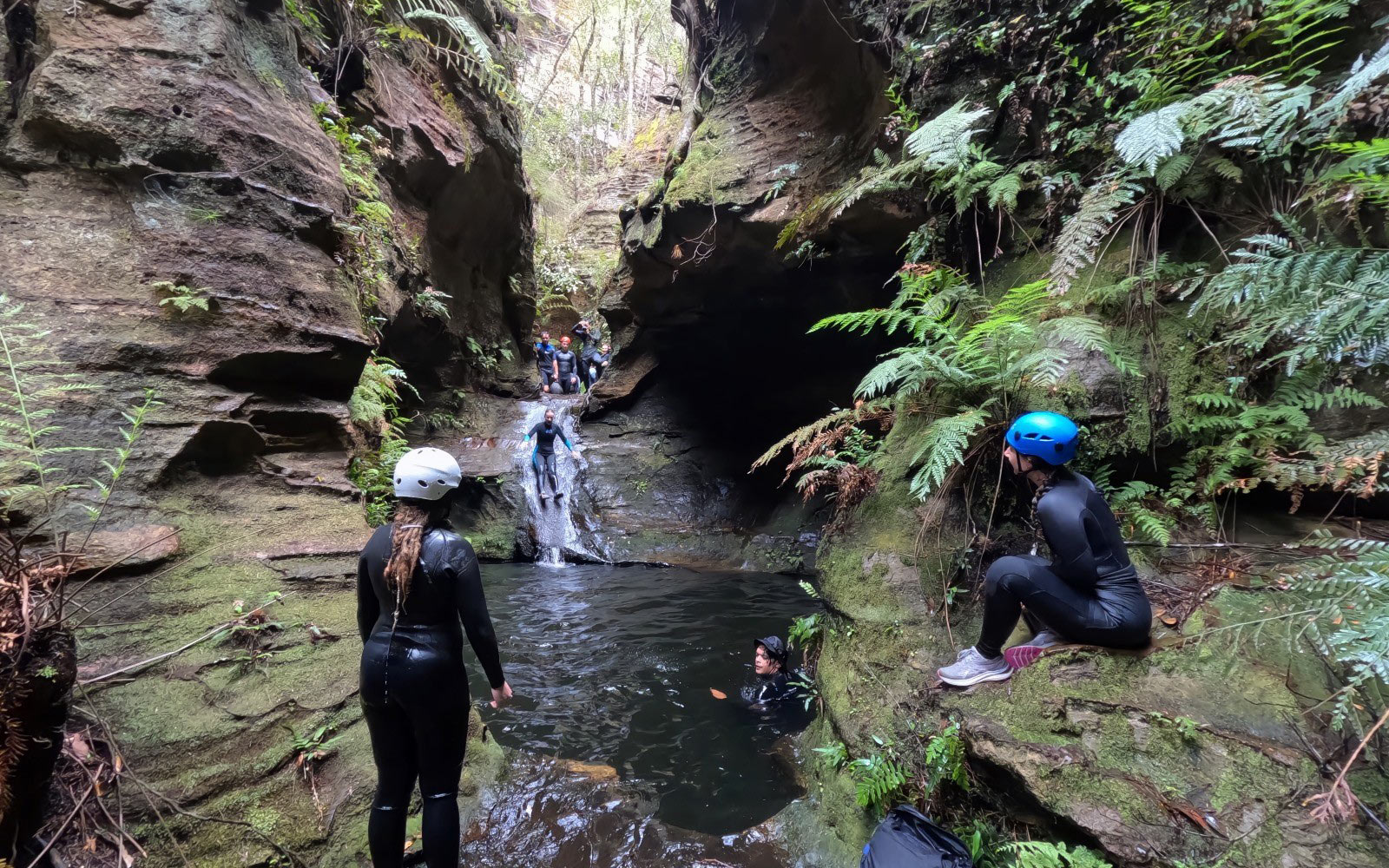 RPS' ecology team enjoying canyoning adventures