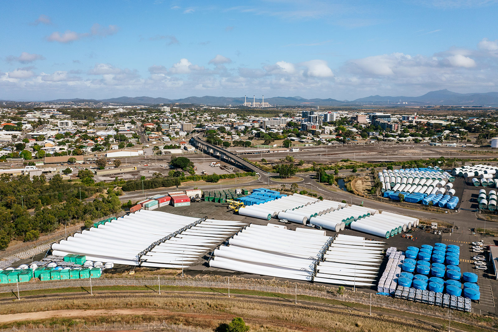 Turbine Components Stored At Port Of Gladstone QLD