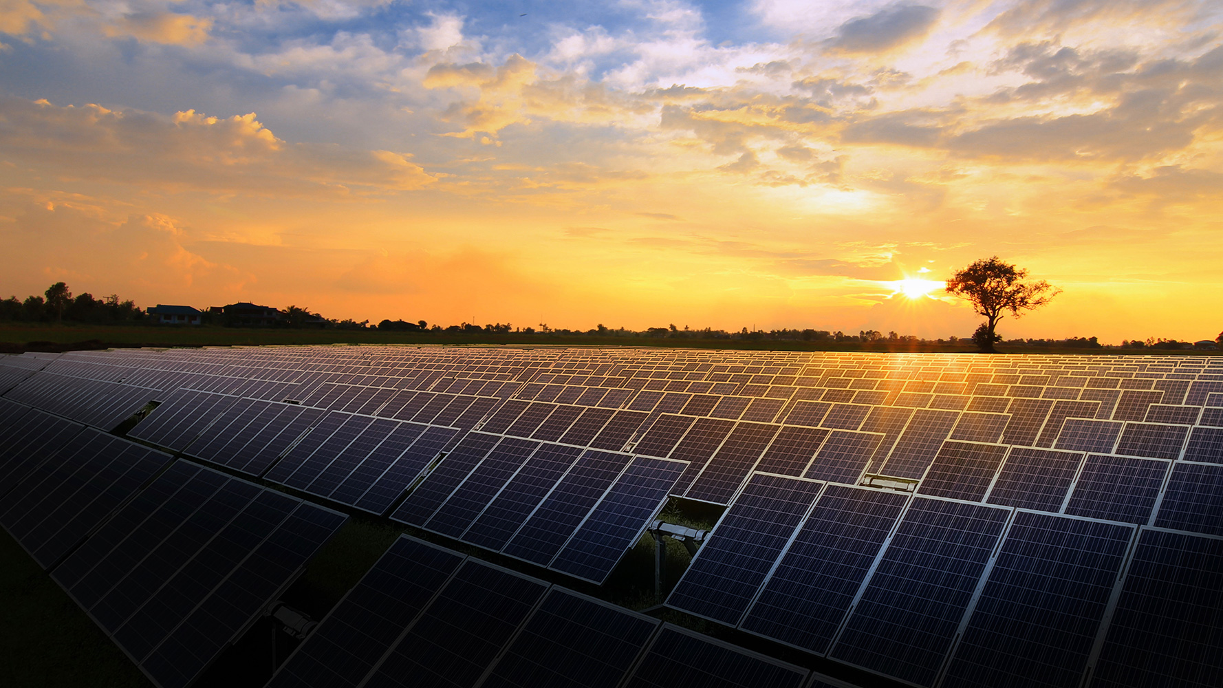 Solar Farm Sunset