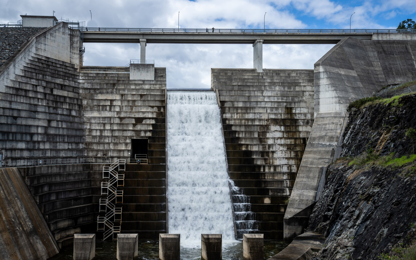 Water flowing through an Australian dam