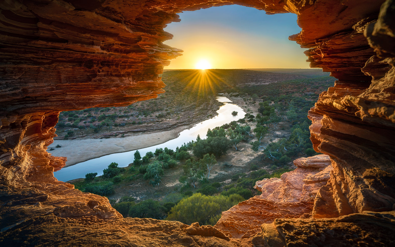 River flowing in the Australian outback 