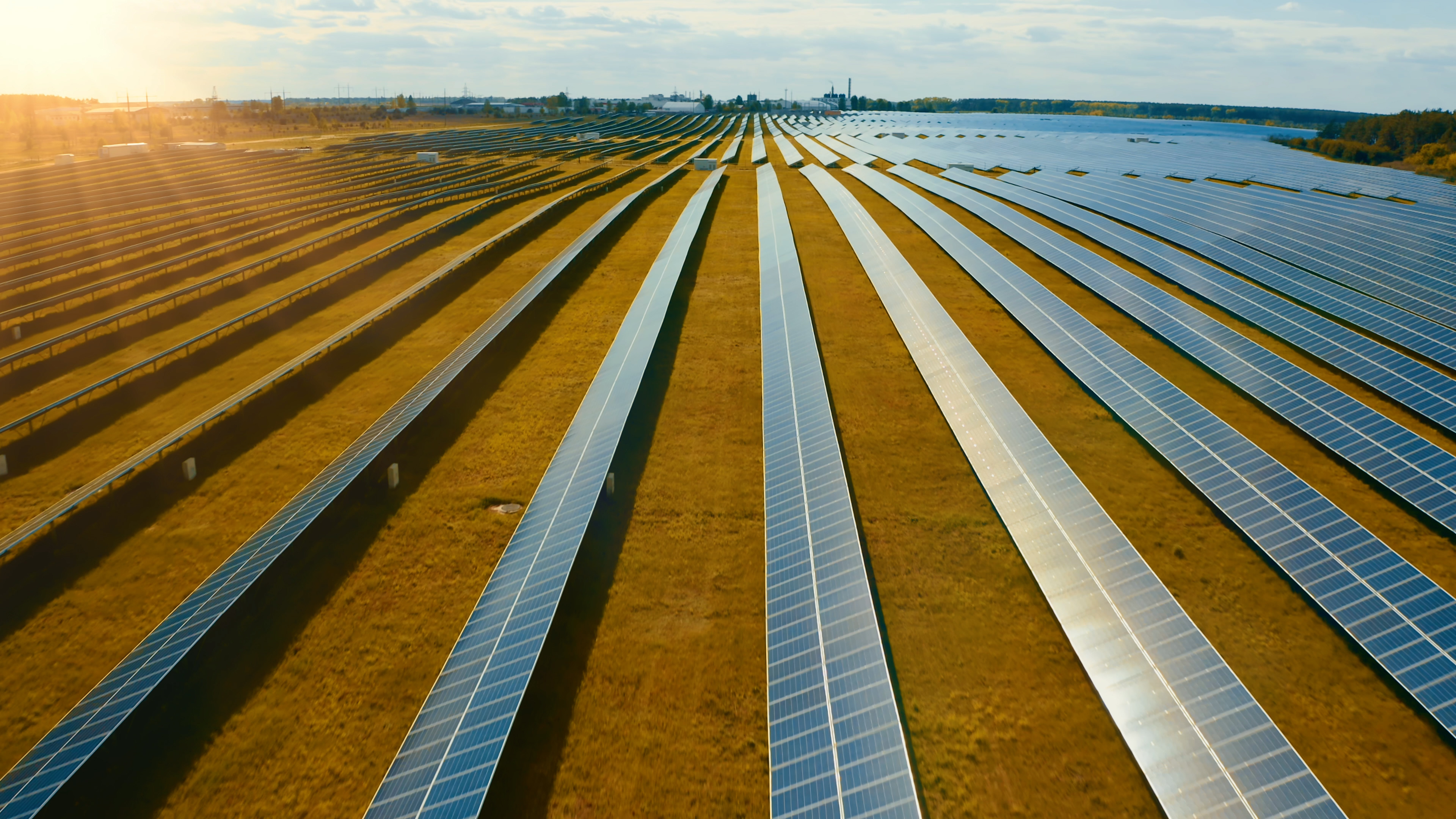 Solar Array Extends Into Distance