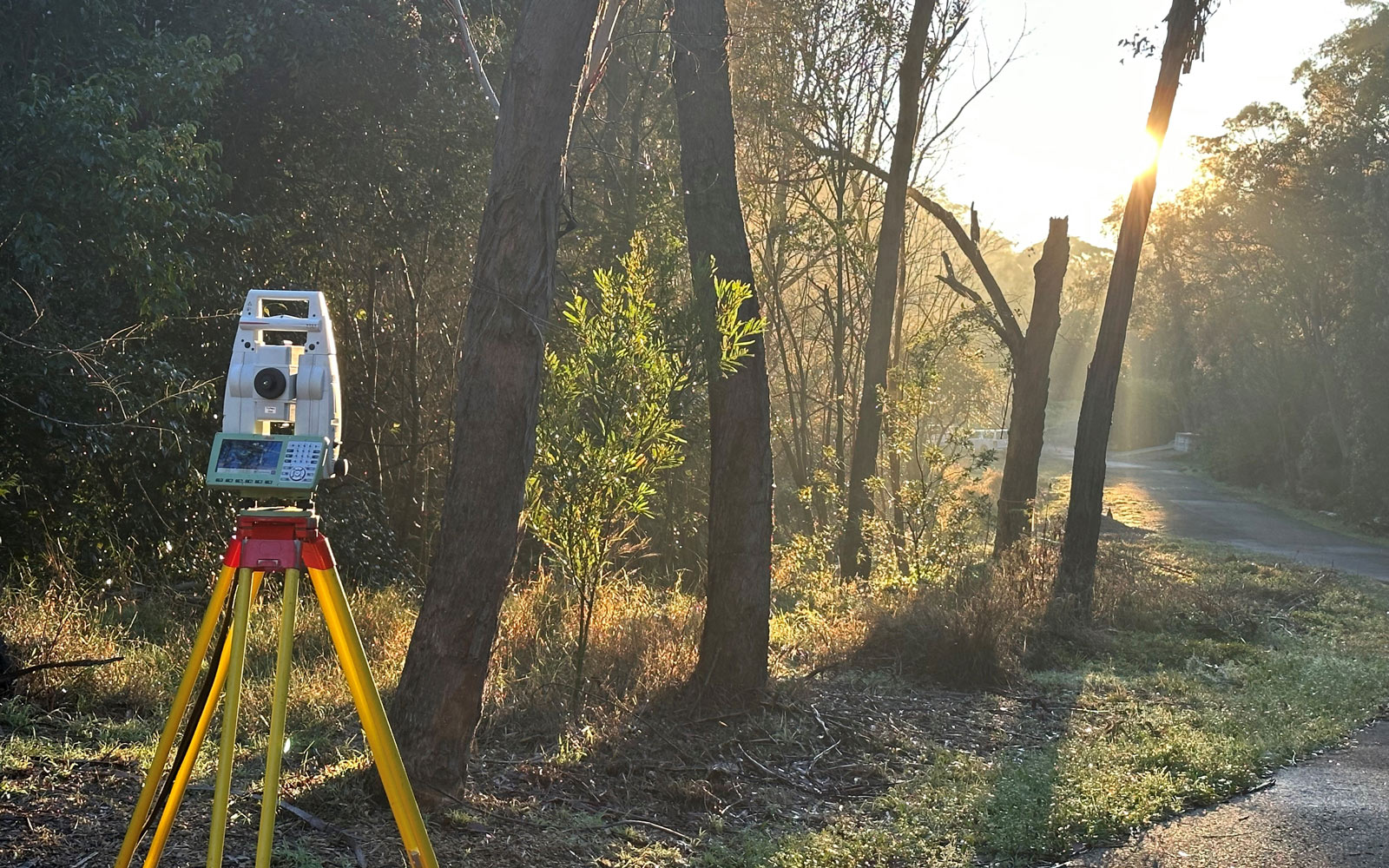 The RPS survey team set up to survey the surrounding bush area of the Lapstone Hill Tunnel 