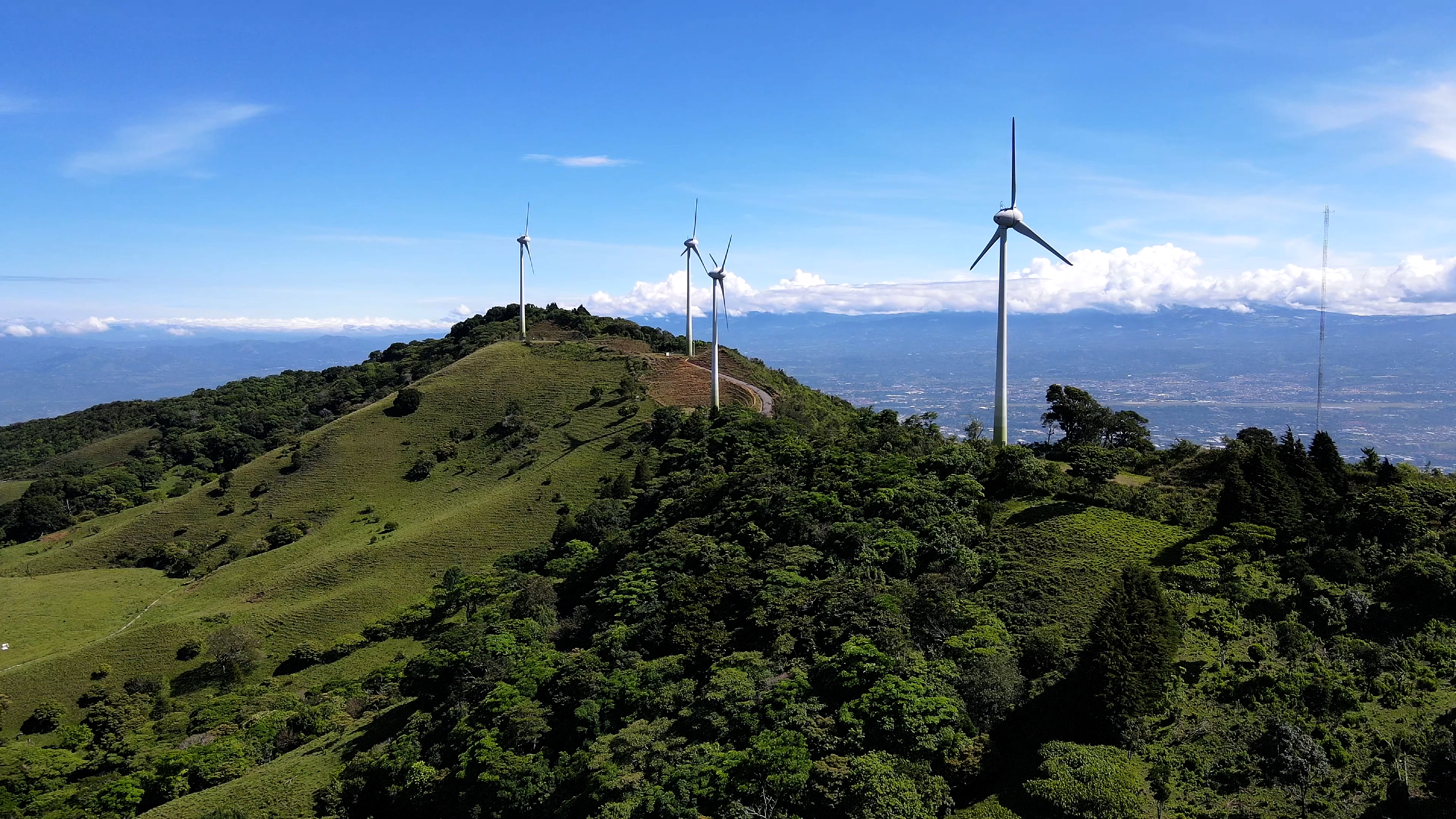 Wind Turbines On Ridgeline