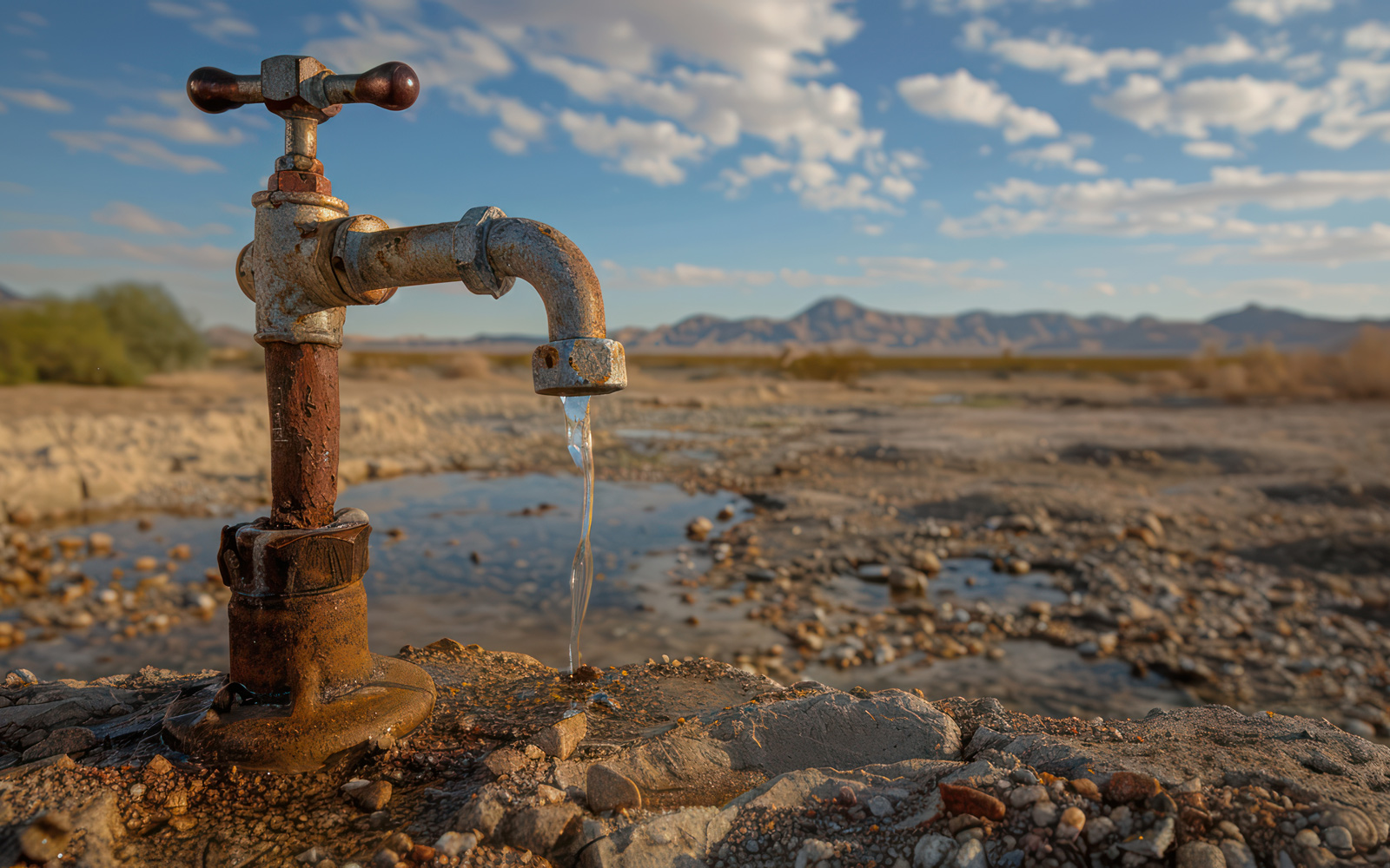 A tap running in outback Australia during drought conditions