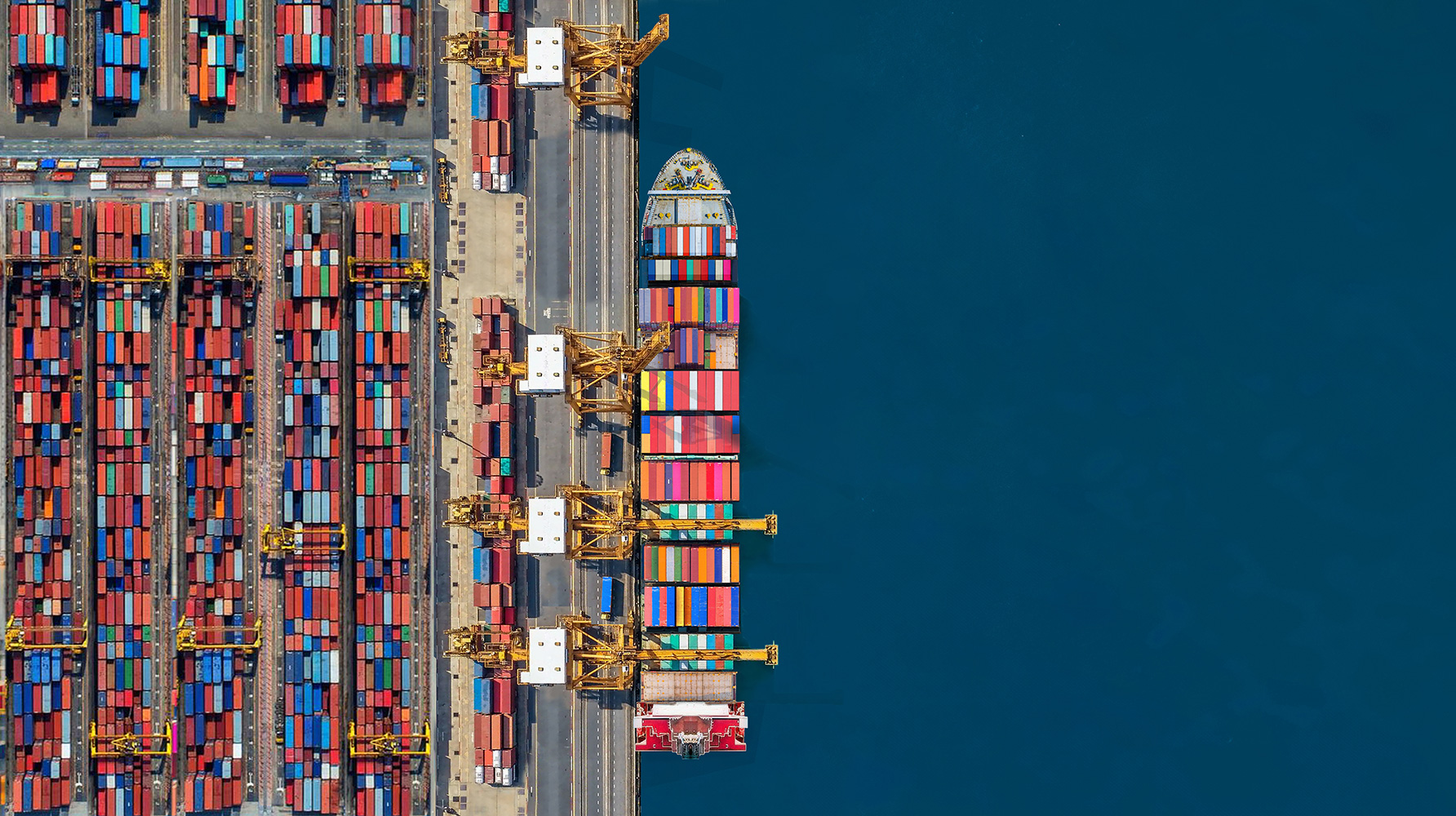 Ship Unloading At Freight Port