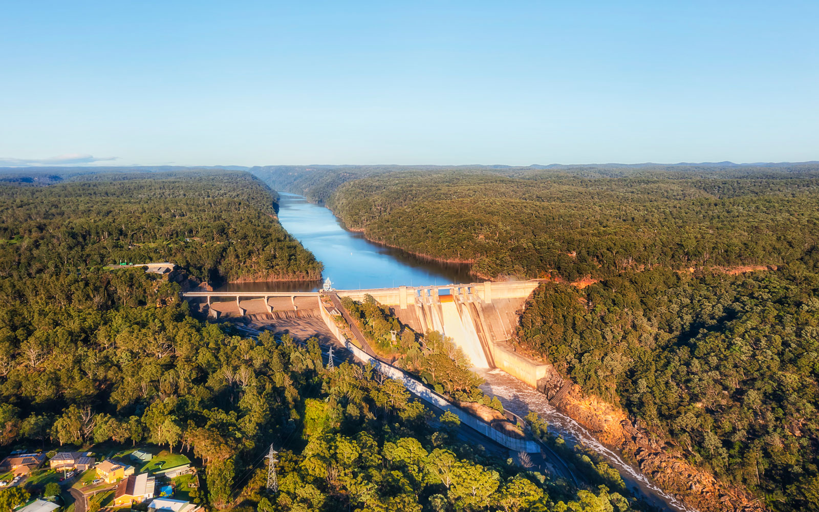 Long view of an Australian dam