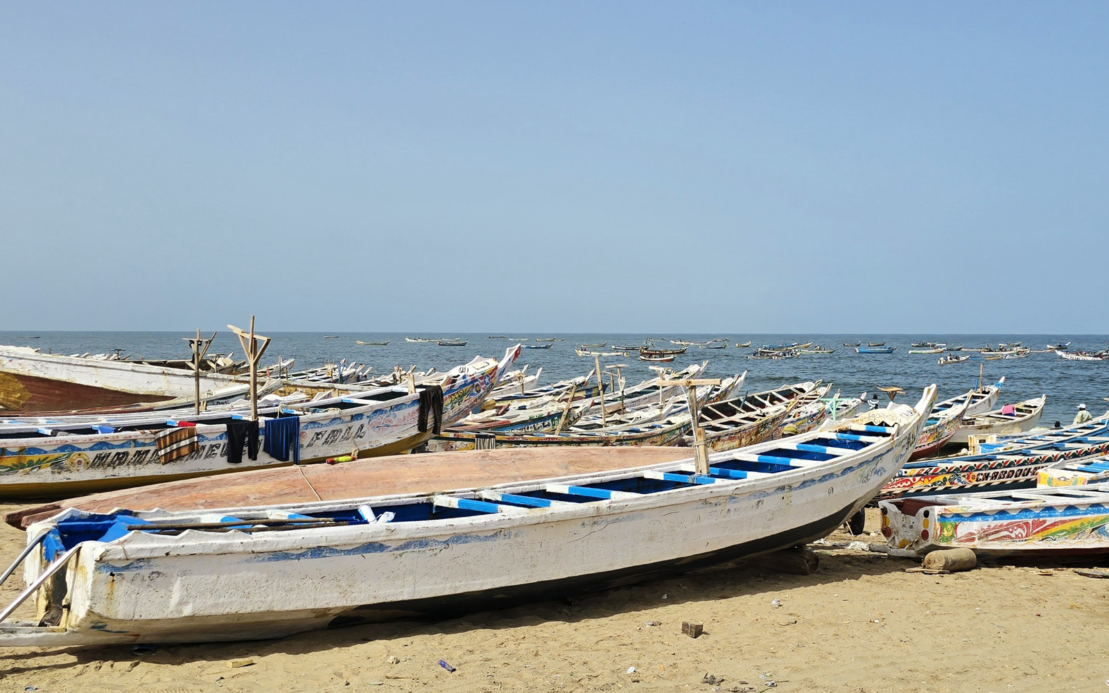 Beach and boats in Mauritania