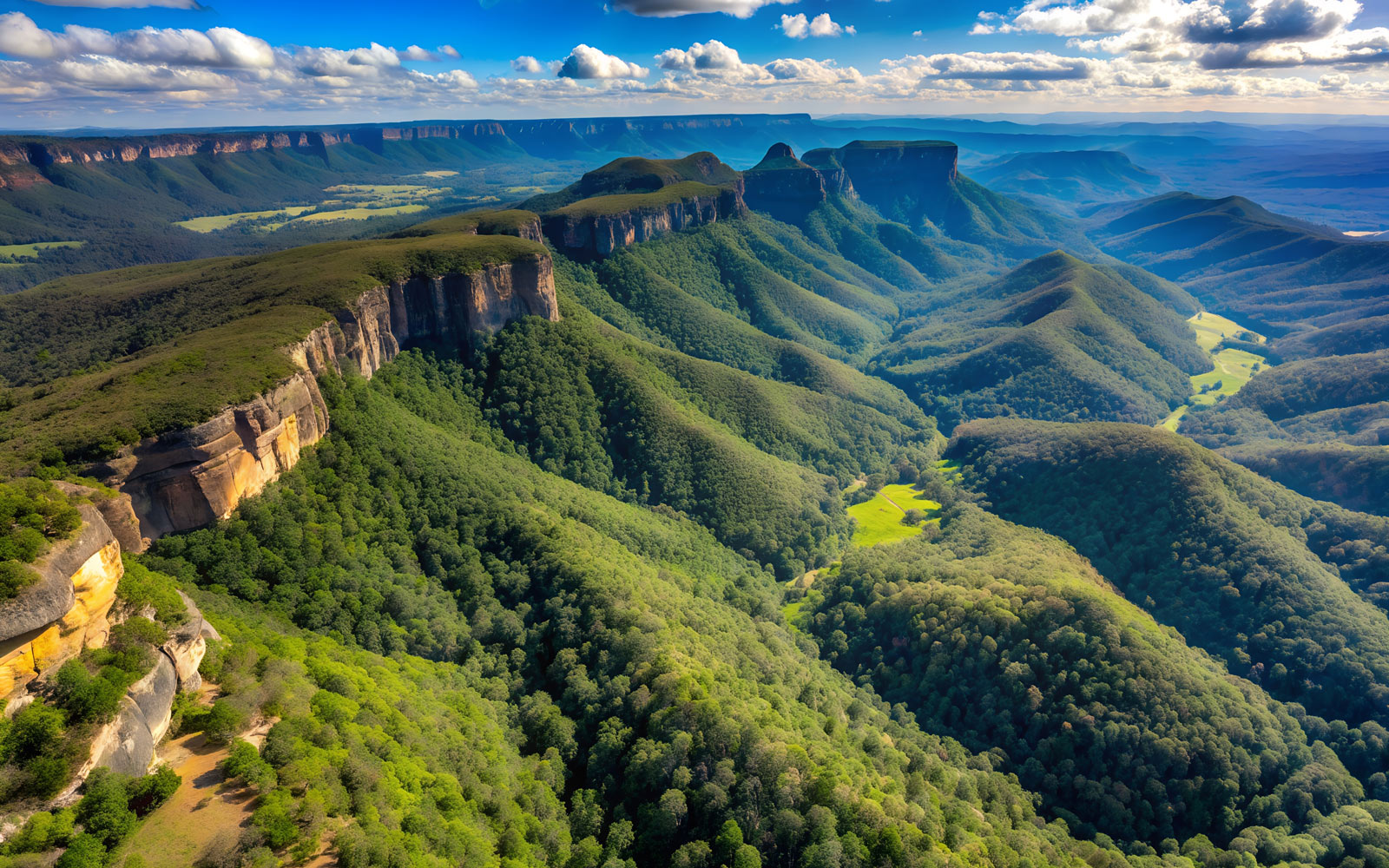 Birdseye view of Australian mountains